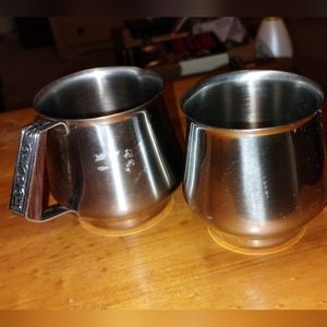 International Decorator Stainless Sugar & Creamer